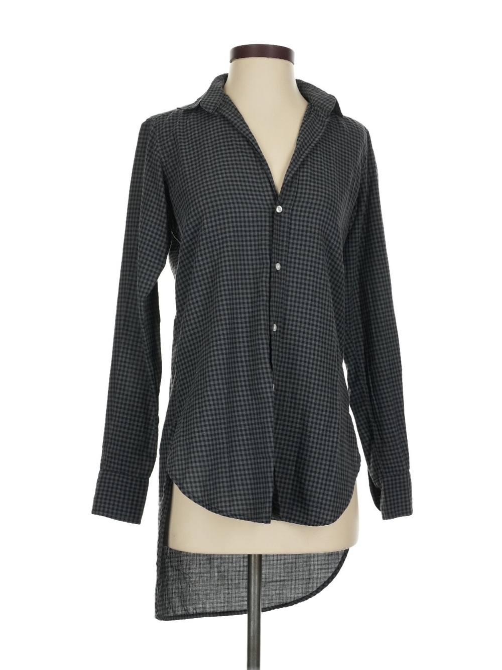 Frank & Eileen Long Sleeve Button-Front Check Shirt - Dark Gray